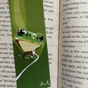 Green Frog Bookmark: Bookish Gift for Readers