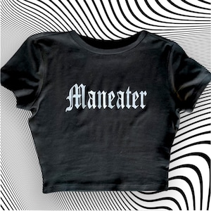 Maneater Crop Top Shirt | Grunge Clothing | Goth Clothing | Y2K Top