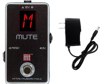 Musician.Tools - Guitar, Bass, Keyboard Auto Mute switch stompbox & 9Vdc adapter