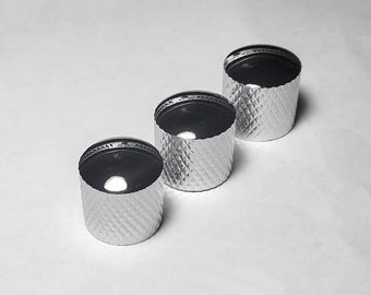 Ibanez, Telecaster, Jackson, Charvel, Gibson, ESP, Dean, Epiphone, Fender, Stratocaster, PRS Chrome Knurled Knobs (3)