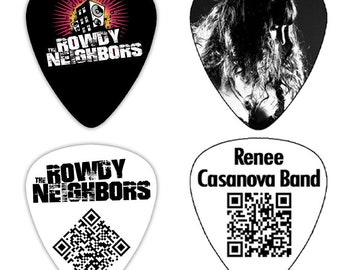 Custom personalized celluloid guitar picks for bands and artists