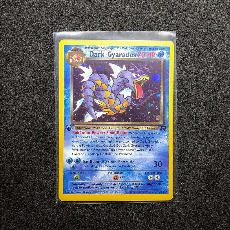 1st Edition Dark Gyarados Team Rocket Holo Proxy Pokemon Card | Etsy
