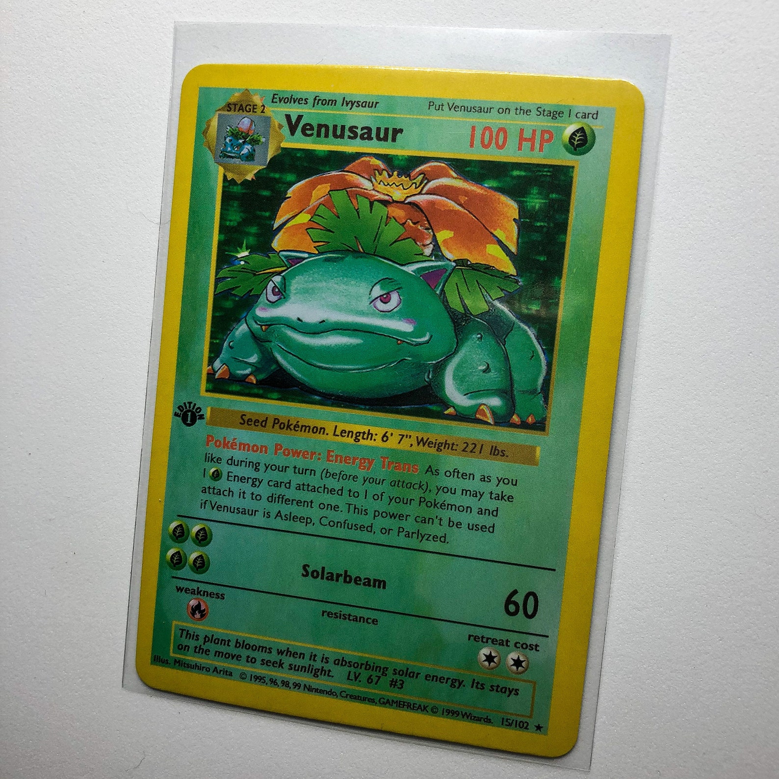 1st Edition Venusaur Base Set NonHolo Proxy Pokemon Card Etsy
