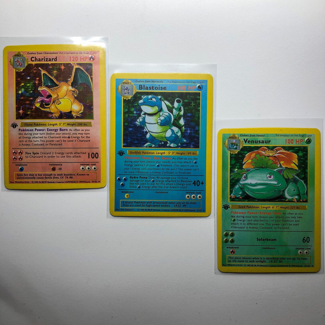 1st Edition Charizard / Blastoise / Venusaur Base Set NonHolo Etsy