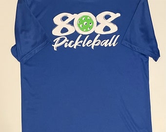 808 Pickleball T-shirt: Men's Royal Blue Polyester Activewear