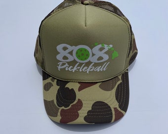 Camouflage Pickleball Trucker Hat: Unisex Snapback