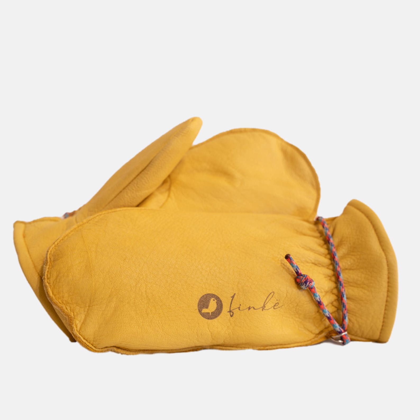 Leather Mittens Sherpa Fleece Lined With White/blue/pink Cinch Cord Etsy