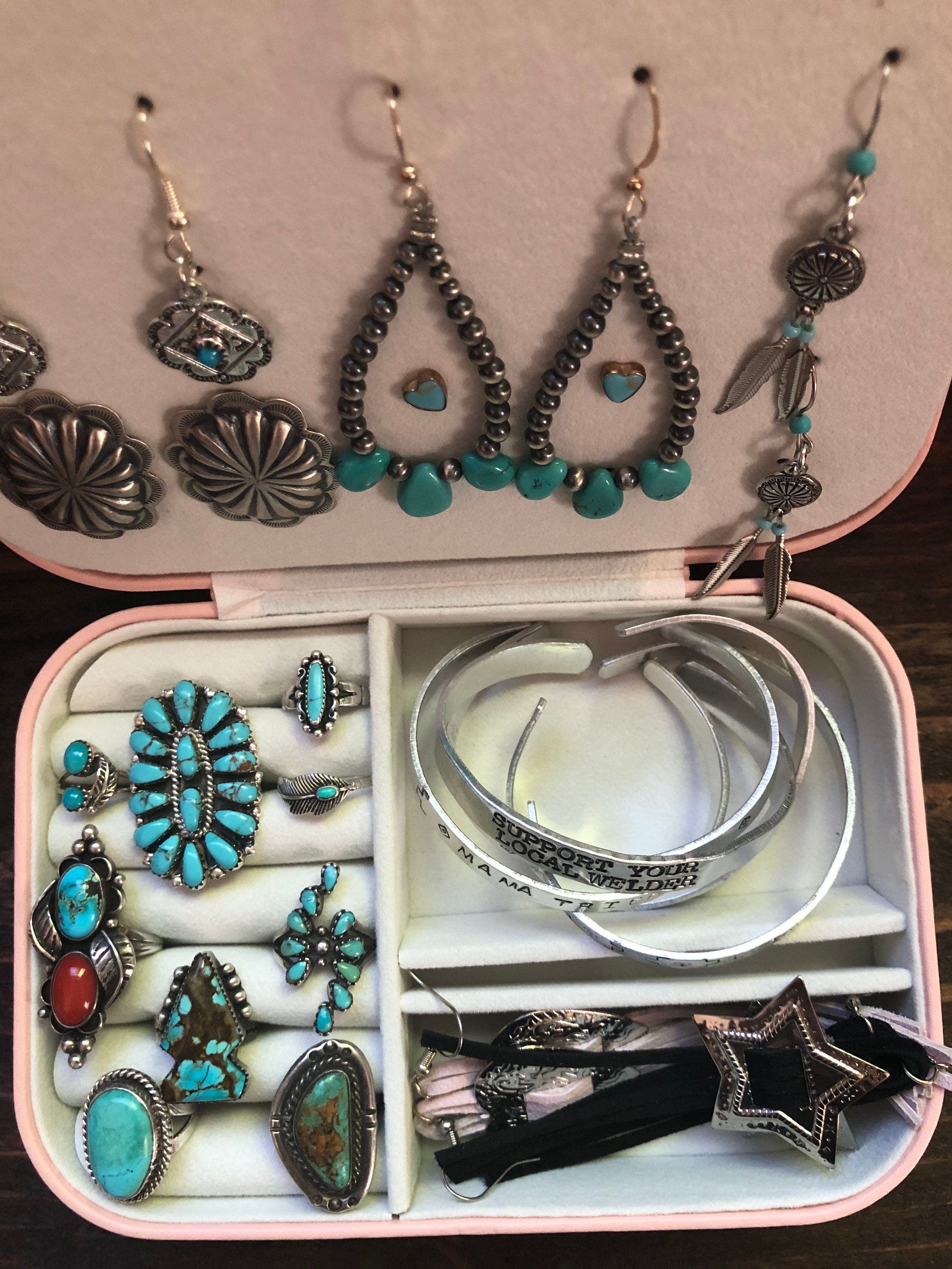 Genuine cowhide travel jewelry box Etsy