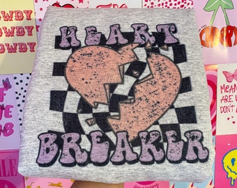 Suéter de San Valentín para mujeres, San Valentín retro, Heartbreaker Crewneck, Suéter preppy para adolescente, Regalo de San Valentín de moda para la hija,