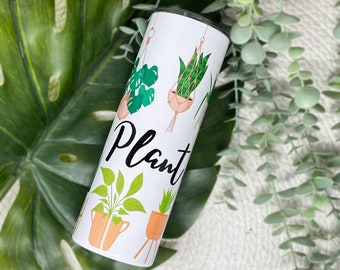 Regalo de planta, regalo de amante de la planta, Monstera Deliciosa, taza de mamá de planta, regalo de cumpleaños para dama de planta, regalo de planta de interior, regalo de inauguración de la casa, + pajita
