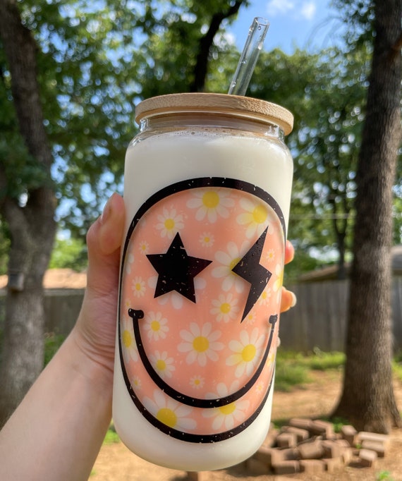 Retro Daisy Iced Coffee Glass, Preppy Cup, Gifts for Teenage Girl, Watering  Can, Magic Mug, Custom Cups, Yeti Cup Personalized, Preppy Gift 