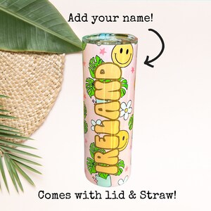Custom Name Monstera Deliciosa Tumbler, Monstera Plant Cup, Personalized Gift for Plant Lovers, House plant pot, Pink tropical water bottle