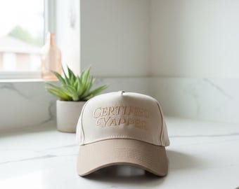 Gorra de camionero bordada Certified Yapper, gorra de béisbol bicolor neutra
