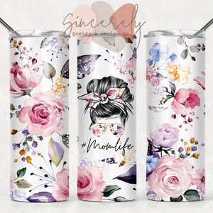 Mom Life Tumbler, Cadeau pour maman, Tumbler personnalisé, Tasse personnalisée, Tumbler demoiselle d’honneur, Cadeaux maman, Enterrement de vie de jeune fille, Chignon en désordre personnalisé