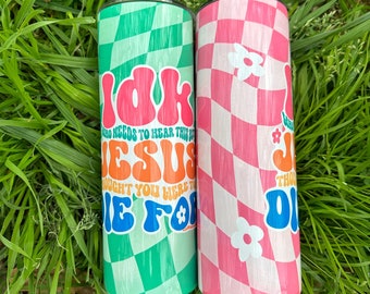 Vaso cristiano retro, regalo estético retro, regalo de amante de Jesús, botella de agua cristiana, taza de acero inoxidable linda, regalo moderno cristiano