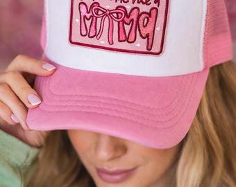 Gorra de camionero "Dios me hizo mamá", gorra de béisbol cristiana rosa bordada