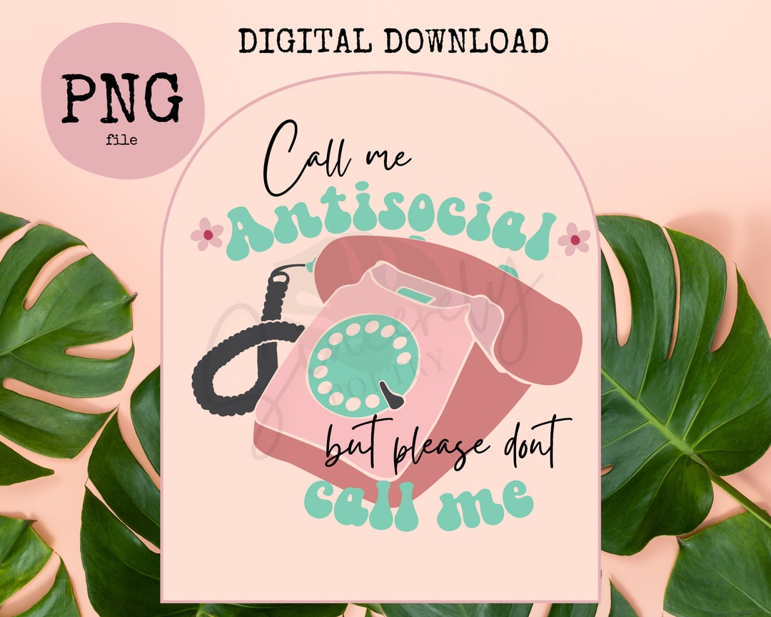 Antisocial Retro PNG File for Sublimation, Digital Download File for ...