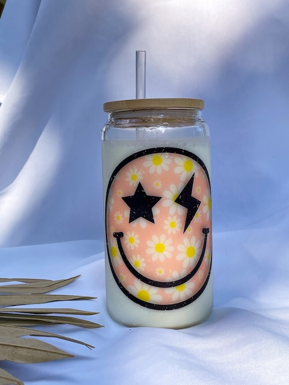 Retro Daisy Iced Coffee Glass, Preppy Cup, Gifts for Teenage Girl, Watering  Can, Magic Mug, Custom Cups, Yeti Cup Personalized, Preppy Gift 