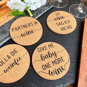 Glass coasters made of cork wine|sparkling wine|Aperol or personalized - individually or as a set of 4