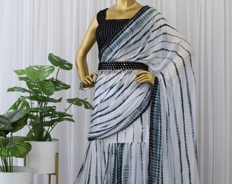 Indo Western Saree - Etsy
