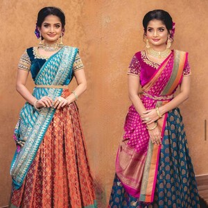 Half saree wearing styles hotsell