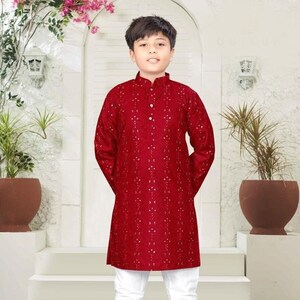 Red kurta pajama girl on sale
