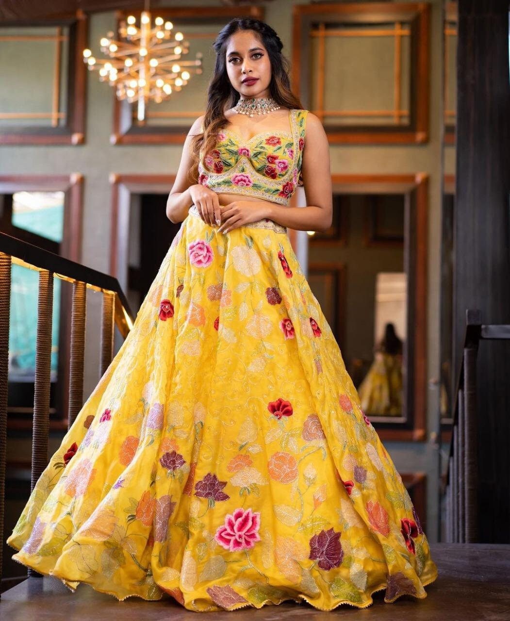 yellow dress for haldi for bride