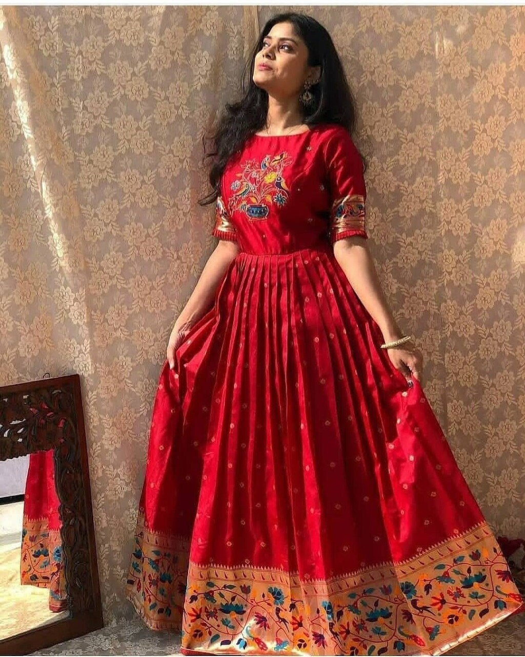 Designer Banarasi Silk Indian Gown 