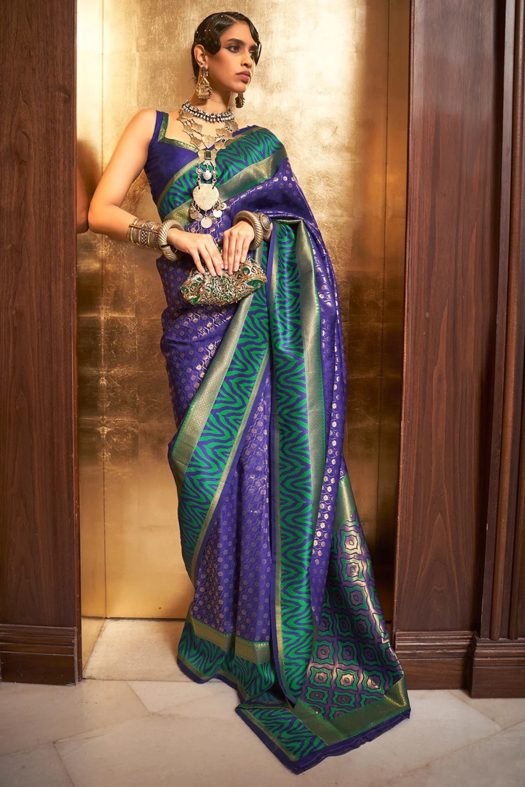 Discover more than 147 royal blue silk saree latest