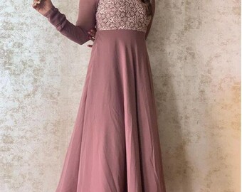 mauve boho dress