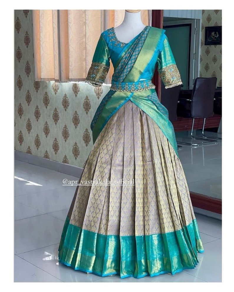 Buy Designer Banarasi Silk Half Saree Kanjiveram Silk Half Saree Online