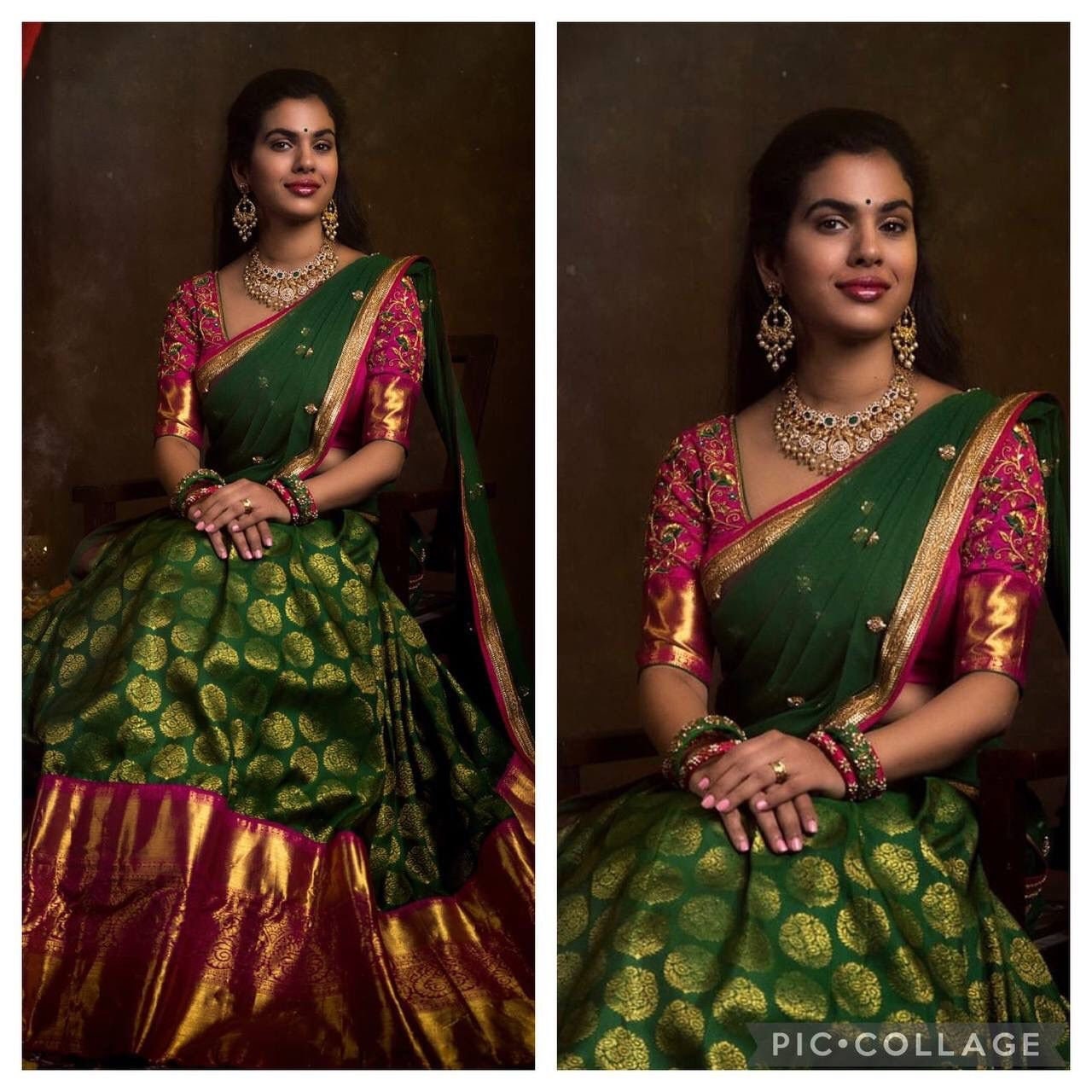 New Kanjivaram Silk Half Saree Lehenga Pure Zari Waving South - Etsy Denmark New Kanjivaram Silk Half Saree Lehenga Pure Zari Waving South - Etsy Denmark