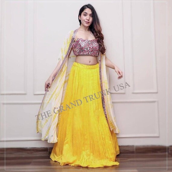 Lehenga choli with shop shrug