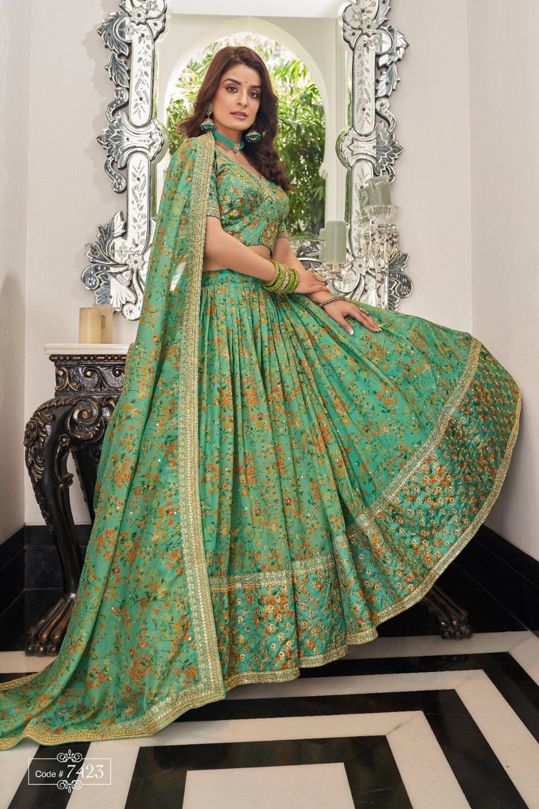 Sage Green Lehenga Choli /bollywood Lehengas for Women/ Etsy