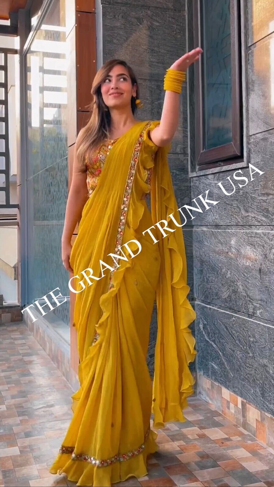 Haldi saree for bride clearance