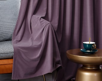 A Pair of Purple Velvet Curtains, drapery panels, Bedroom/curtains for living room Silk Velvet Curtains, Custom Curtains panels