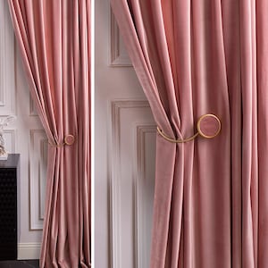 Paar Blush Pink Luxus Samtvorhänge, Schlafzimmer / Wohnzimmer von Raumvorhang, Dusty Rose Fenstervorhang Panel Benutzerdefinierte jede Größe Drapierung Panels