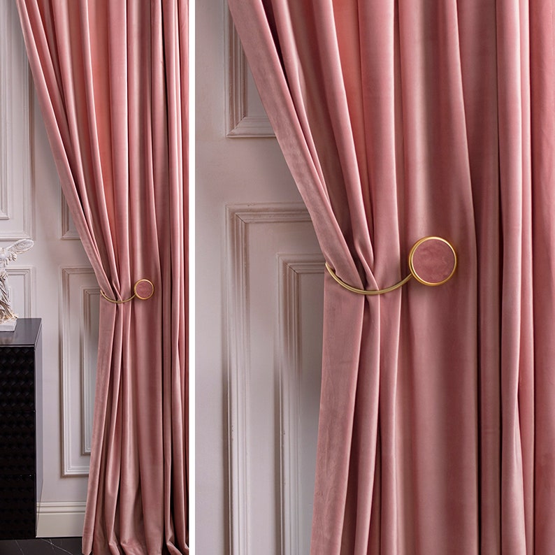 Pair Of Blush Pink Luxury Velvet Curtains Bedroom Living Ireland Pair Of Blush Pink Luxury Velvet, Blush Pink Velvet Curtain Panels