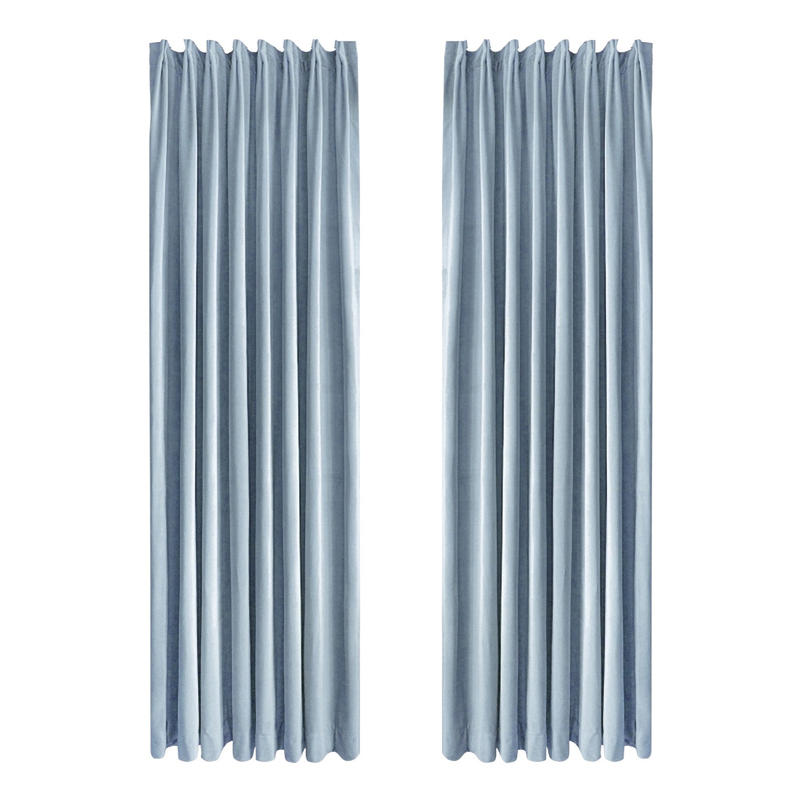 Pair of Baby Blue Velvet Curtains Light Blue Bedroom Velvet Etsy