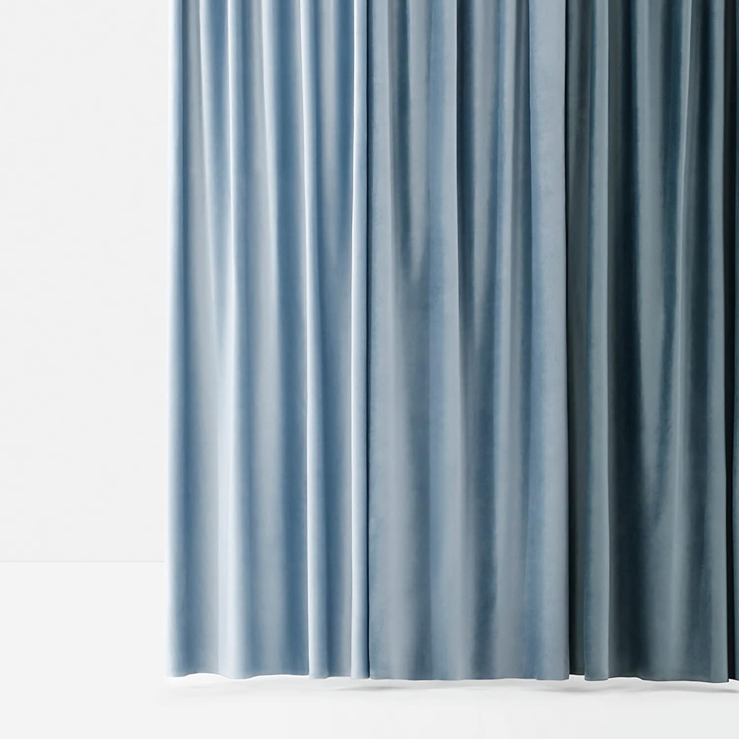 Pair of Baby Blue Velvet Curtains Light Blue Bedroom Velvet Etsy