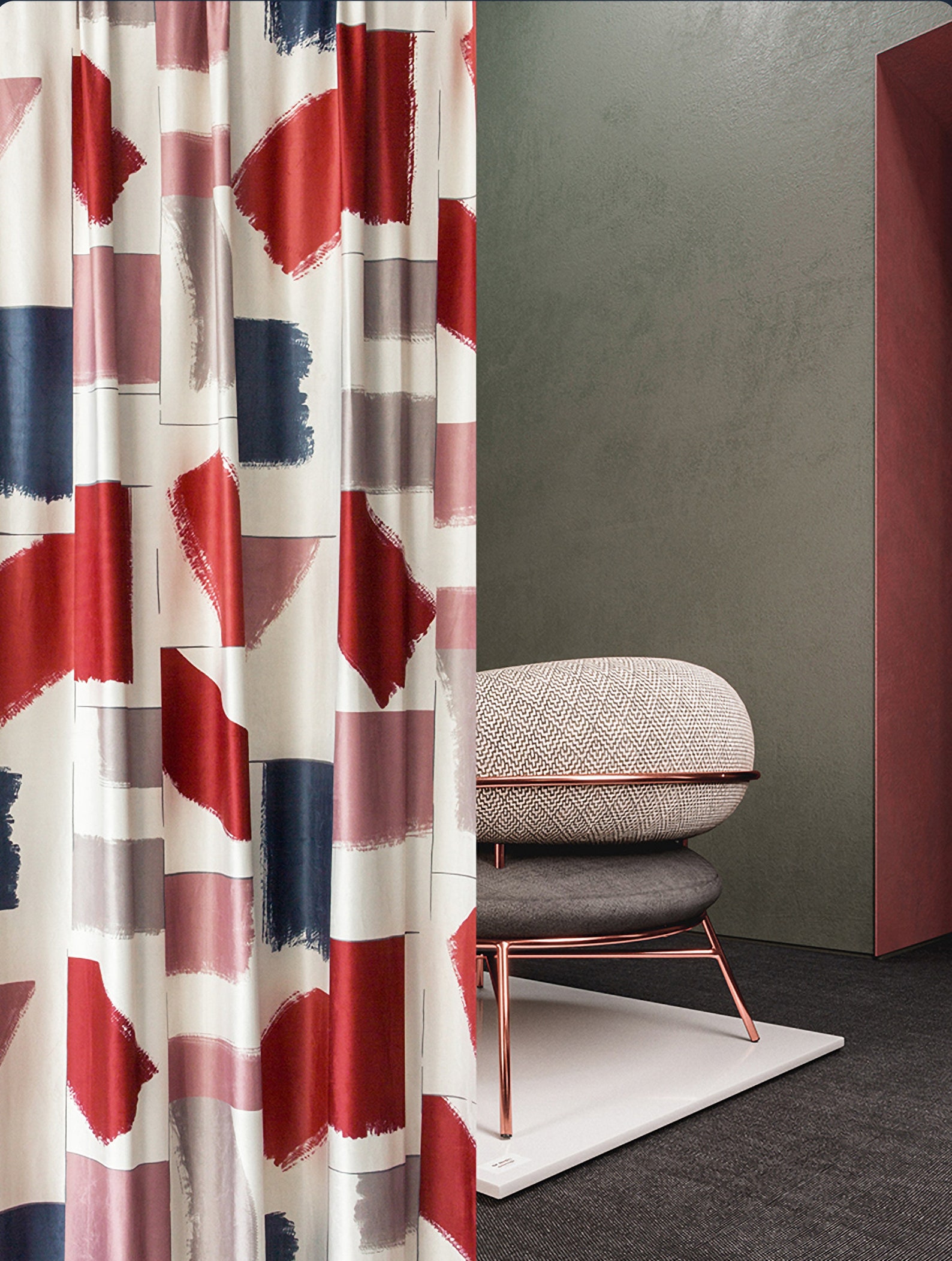 Pair of Printed Velvet Curtains Draperies Geometric Curtains | Etsy