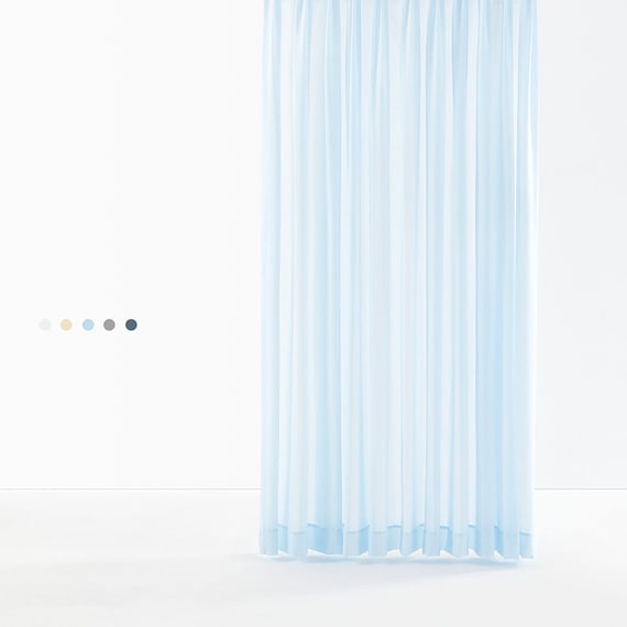 7 colori, set di 2 tende trasparenti in chiffon bianco, pannelli per tende  in voile, tende da soggiorno blu, tende semitrasparenti, tende  personalizzate -  Italia