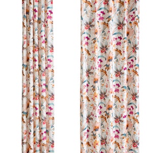 A Pair of Floral and Plant Printing Curtains, Bedroom/living Room ...