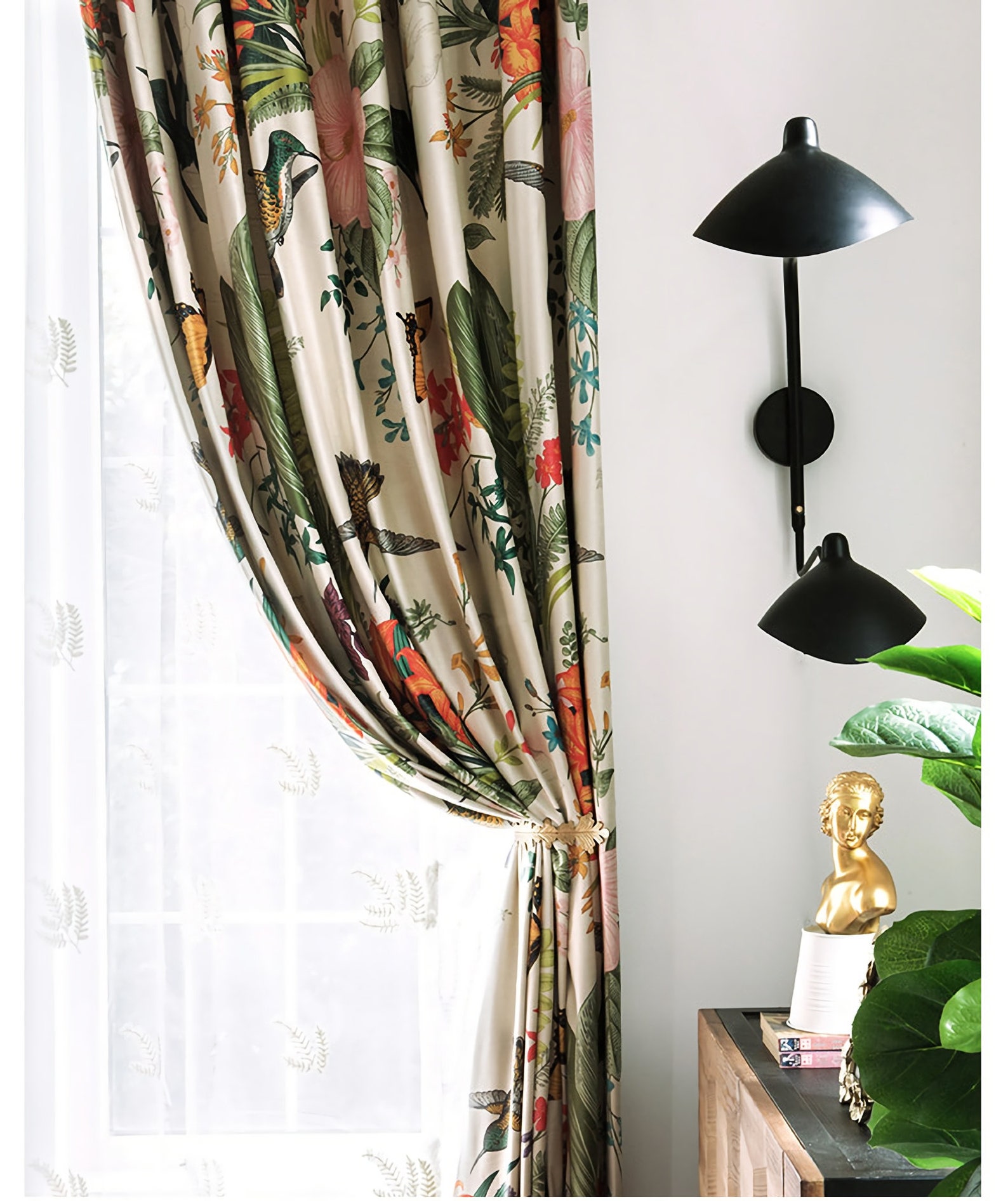 Velvet Print Curtains