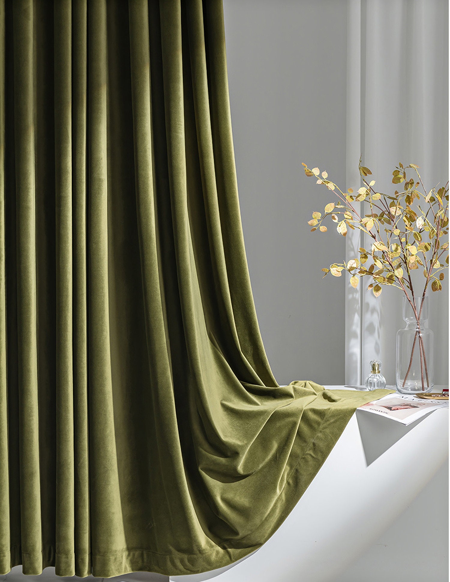 Olive curtains deals