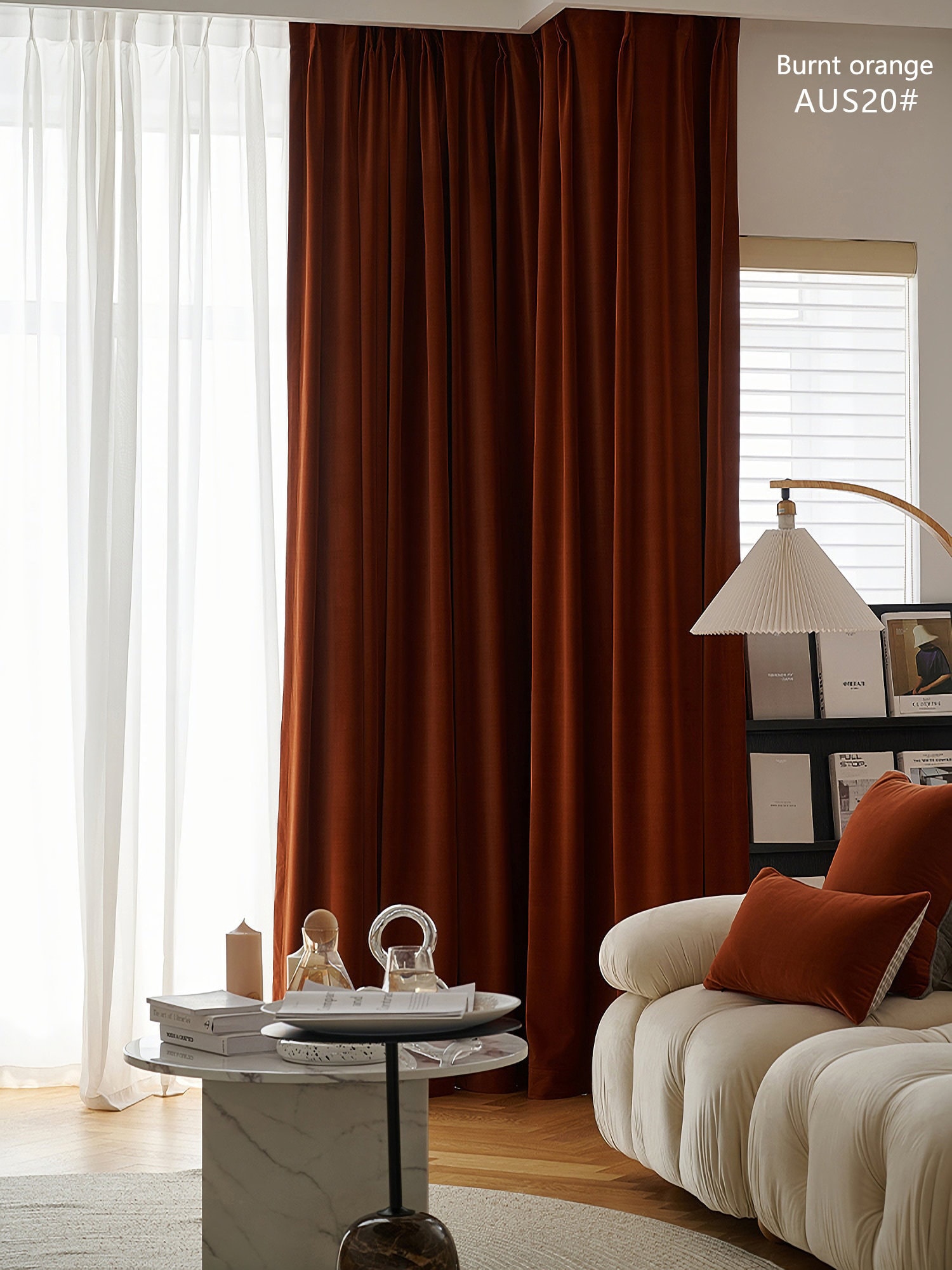 A Pair of Velvet Burnt Orange-caramel Velvet Curtains-window - Etsy  Australia
