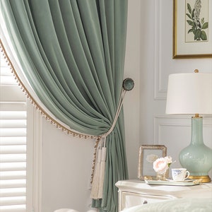 Dormitorio beige claro, cortinas de sala de estar, par de cortinas  modernas, cortinas de ventana personalizadas, cortinas con textura elegante  -  México