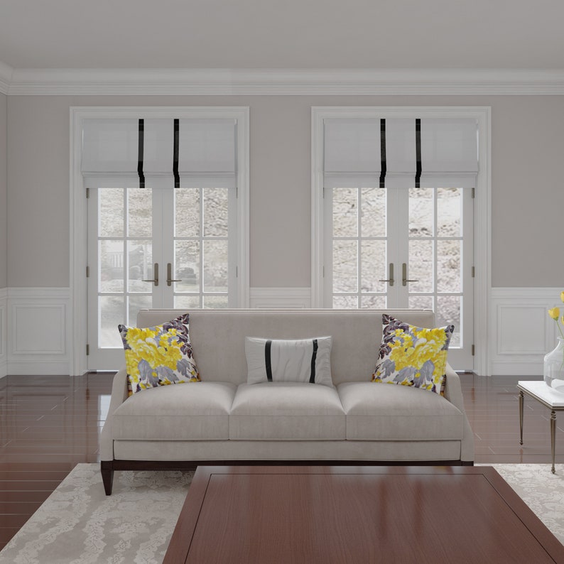 Roman Shades With Trim for Doors Windows/ Kitchen Ivory Roman Etsy