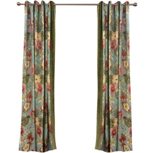 Pair of Blue Gorgeous Flowers/floral Embroidered Curtain Panel,60% ...