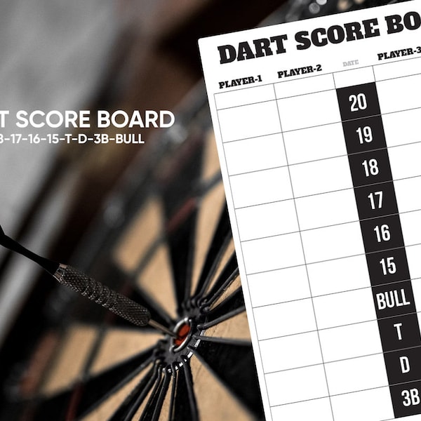 DART Score Board - A4 Paper - Template2